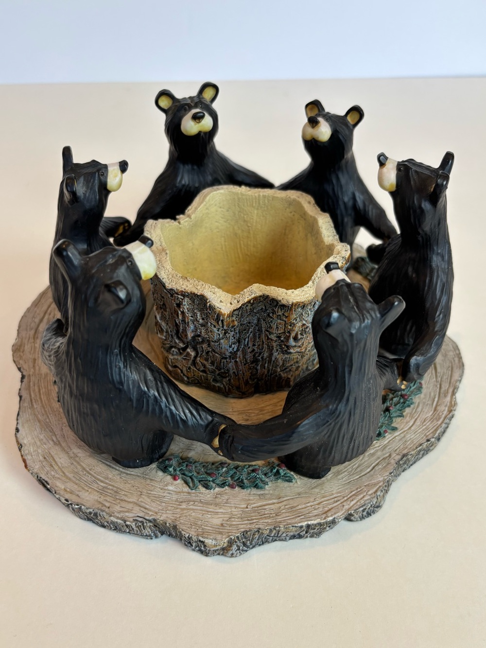 Barefoots Circle of Bears Jeff Fleming Bearfoots Candle Holder Figurine